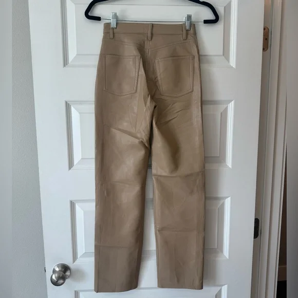 ARITZIA | Wilfred Melina Tan Vegan Leather Pants | SIZE 00 - Picture 5 of 5